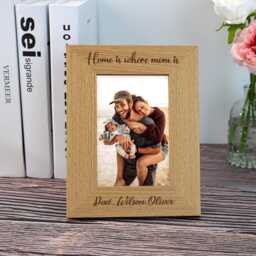Family Photo Frame Gift For Him Her, Engraved Wooden Frame, Family Picture Dad Gift, Home Decor Personalized - thumbnail 1