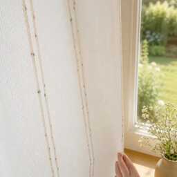 White Sheer Curtains With Colourful Speckles, Textured Tulle Drapes, Boho Window Treatment - thumbnail 2