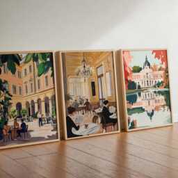 Set Of 3 Vienna Posters, Austria Travel Prints, Austrian City Wall Art Set, Imperial Palace Decor, European Classical Prints - thumbnail 3