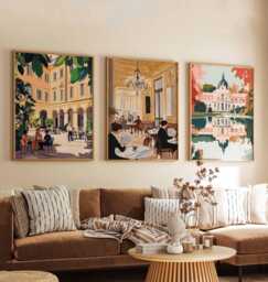 Set Of 3 Vienna Posters, Austria Travel Prints, Austrian City Wall Art Set, Imperial Palace Decor, European Classical Prints - thumbnail 1