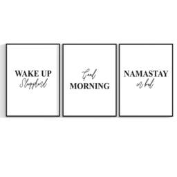 Set Of 3 Prints, Morning Print, Bedroom Wall Art, Home Decor, Print Typography, Quote Art Namaste 400 - thumbnail 2