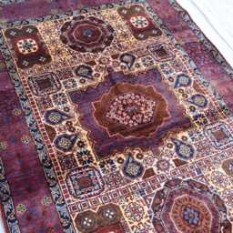 Handmade Silk Mamluk Rug Oriental Geometric Carpet - 5.1x3.2 Ft - thumbnail 3