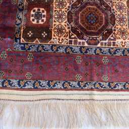 Handmade Silk Mamluk Rug Oriental Geometric Carpet - 5.1x3.2 Ft - thumbnail 2