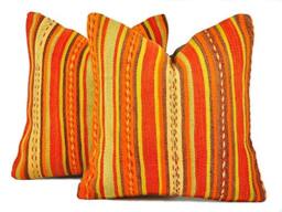 Set Of 2 Handwoven Wool Kilim Pillow Covers - thumbnail 1