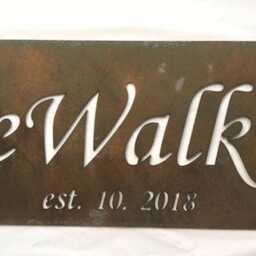 Custom Metal Sign Salon Business Address Plaque Personalized Name Bronze Wall Art Hanging Outdoor Entrance Marker Industrial Home Office - thumbnail 2