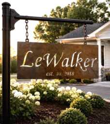 Custom Metal Sign Salon Business Address Plaque Personalized Name Bronze Wall Art Hanging Outdoor Entrance Marker Industrial Home Office
