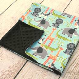 Jungle Animal Minky Baby Blanket - Shower Gift New Gender Neutral Soft Lovey Nursery Keepsake - thumbnail 2