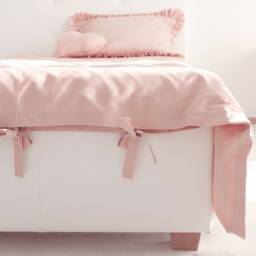 Light Grey Cotton Bedding Set - Ruffle Pillowcase, Kids Toddler Size Duvet Cover - thumbnail 2