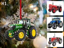 Personalized Green Tractor Ornament 2024, With Christmas Light Tree Hanger, 2D Ornament, Gifts For Farmer