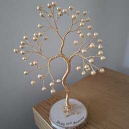 Personalised Golden Anniversary Gift, 50Th Wedding Pearl Tree, 50 Years Of Love Keepsake - thumbnail 3