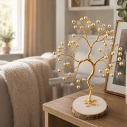 Personalised Golden Anniversary Gift, 50Th Wedding Pearl Tree, 50 Years Of Love Keepsake - thumbnail 2