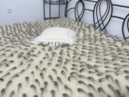 Handmade Wool Bed Throw Blanket Woven Queen/King Bedspread