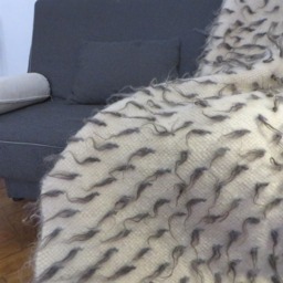 Handmade Wool Bed Throw Blanket Woven Queen/King Bedspread - thumbnail 3