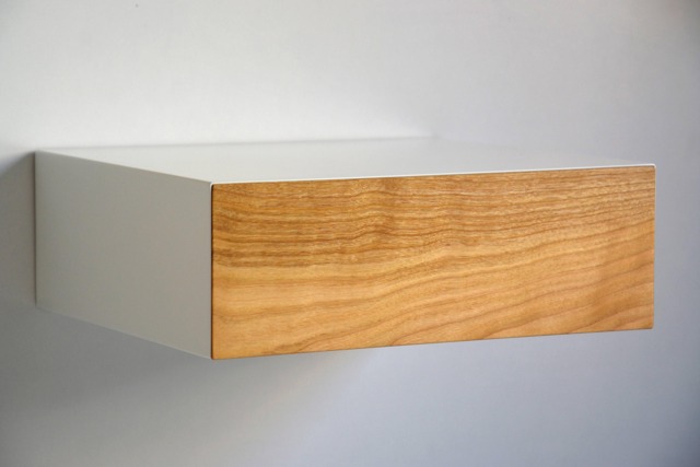 Minimalist Floating Nightstand With Cherry Drawer - 3 Sizes Single Or Double - image 1