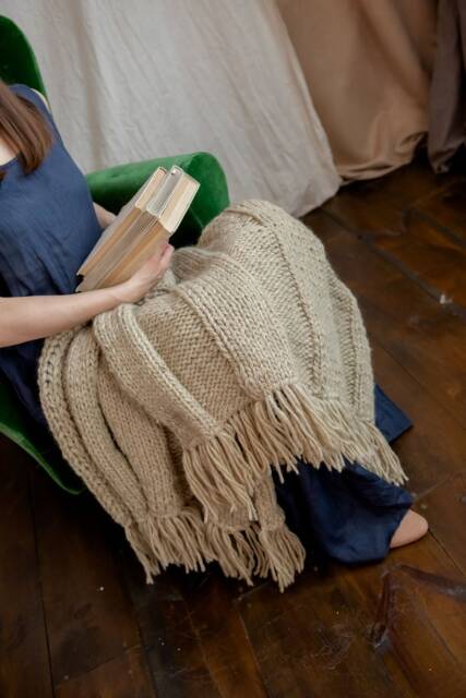 Ready To Ship Ideal Christmas Gift, Handmade Pure Organic Wool Aran Traditional Cable Throw Or Blanket, Anti Stress Knit Blanket Throw - image 1