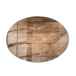 Wooden Boards Glass Table Top, Brown Minimalist Tabletop, Durable Tempered Elegant Surface - thumbnail 2