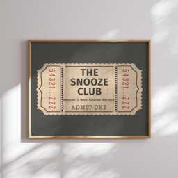 The Snooze Club Sign Trendy Wall Art Bedroom Stay in Bed, Above Bed Typography Funny Poster Because 5 More Minutes Matter, Leopard - thumbnail 2