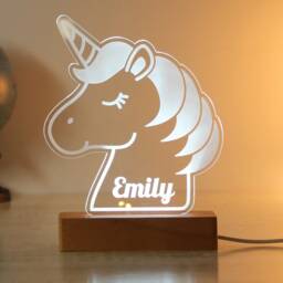 Personalised Unicorn Night Light - Kids Bedroom Decor Children's Lights Bedrooms - thumbnail 2