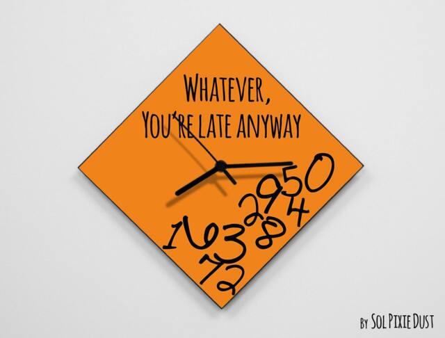 Whatever, You're Late Anyway/Polygon Orange - Wall Clock - image 1