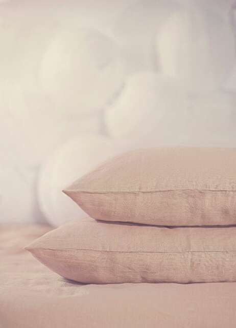 Pink Linen Pillow Sham Natural - image 1