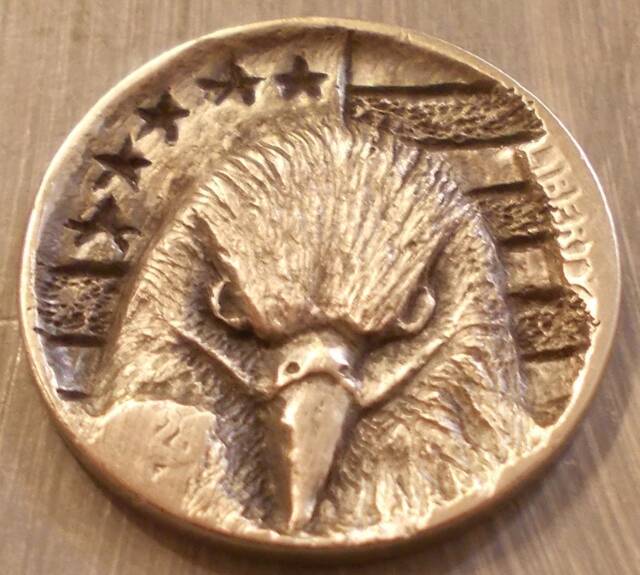 Deep Carved Hobo Nickel, Eagle #10