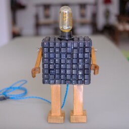 Edison Kobot Lamp Made From Recycled Computer Keyboard Keys UK - North American Eu Plug - 110- 240V - thumbnail 2