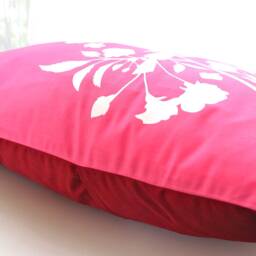 Hot Pink Blooming Blossom Rectangle Pillow - thumbnail 4
