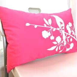 Hot Pink Blooming Blossom Rectangle Pillow - thumbnail 2