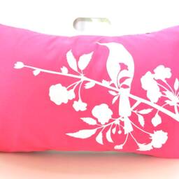 Hot Pink Blooming Blossom Rectangle Pillow - thumbnail 3
