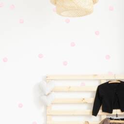 Polka Dots Watercolor, Pastel Pink Nursery Decoration, Wall Decals Pink Polka Dots, Girl Room A83 - thumbnail 1
