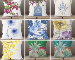 Flower Cushion Cover/Plants Pillow Case/Decorative Modern Green Leaf Home Textile/Summer Trend Case/Digital Printing Spring Decor - thumbnail 1