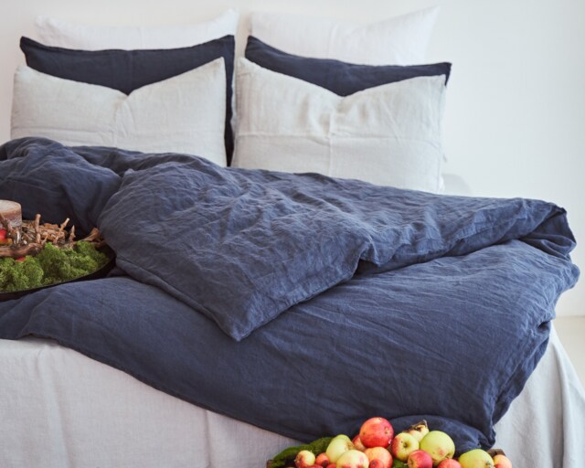 Handmade Linen Duvet Cover Charcoal Dyed Bedding, King & Queen - image 1