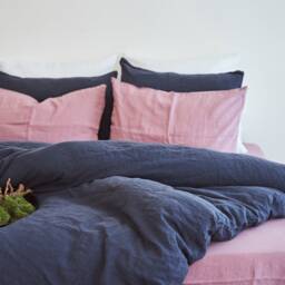 Handmade Linen Duvet Cover Charcoal Dyed Bedding, King & Queen - thumbnail 2