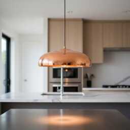 Copper Dome Pendant Light, Handcrafted Rustic Hanging Lamp For Farmhouse Kitchen Island - thumbnail 4