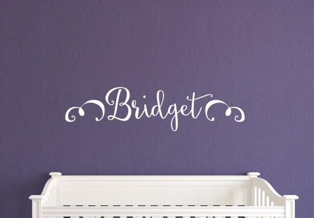 Any Name Girls Wall Decal Large - Personalized Wall Decor Girls Room Decals Swirls - image 1