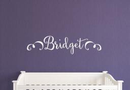 Any Name Girls Wall Decal Large - Personalized Wall Decor Girls Room Decals Swirls - thumbnail 1