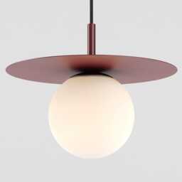 Zoe 3-Port Ceiling Pendant Hanging Light Burgundy Red Kitchen Island Fixture Disc Lamp Shade - thumbnail 3