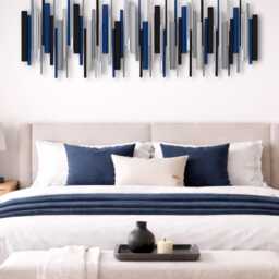 Large Wood & Metal Wall Art, Modern Geometric Copper Decor - thumbnail 2