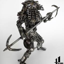 Mini Metal Hunter 2Hand Spear - Small Item/Recycle Sustainable Sculpture Art - thumbnail 3