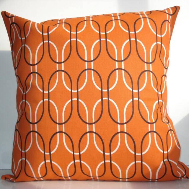 New 18x18 Inch Designer Handmade Pillow Case With Orange Retro Look