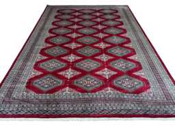 8x12 Red Color Bokhara Rug - 2.50x3.65 Kids Room Luxury Area Turkish Fine Quality Afghan