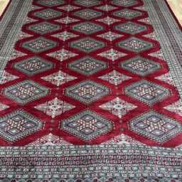 8x12 Red Color Bokhara Rug - 2.50x3.65 Kids Room Luxury Area Turkish Fine Quality Afghan - thumbnail 2