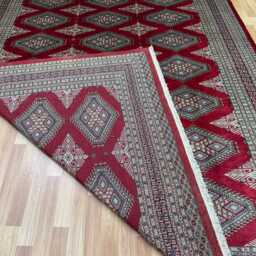 8x12 Red Color Bokhara Rug - 2.50x3.65 Kids Room Luxury Area Turkish Fine Quality Afghan - thumbnail 4