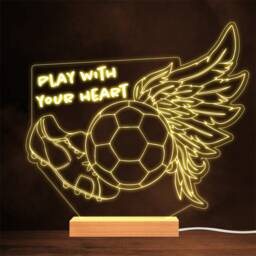 Football Boots Ball With Wings Personalised Gift Lamp Night Light