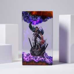 Handmade Atta/Ck O/N Ti/Tan Le/Vi Statue Display, Anime Scene Epoxy Resin Lamp, Aot Collectible Led Art, Personalized Gift, Christmas Gift - thumbnail 1