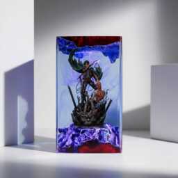 Handmade Atta/Ck O/N Ti/Tan Le/Vi Statue Display, Anime Scene Epoxy Resin Lamp, Aot Collectible Led Art, Personalized Gift, Christmas Gift - thumbnail 3