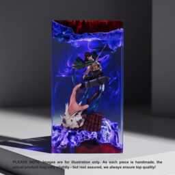 Handmade Atta/Ck O/N Ti/Tan Le/Vi Statue Display, Anime Scene Epoxy Resin Lamp, Aot Collectible Led Art, Personalized Gift, Christmas Gift - thumbnail 2