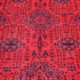 Handmade Red Afghan Wool Rug Beljik Tribal Carpet - 10.8x8.2 Ft - thumbnail 2