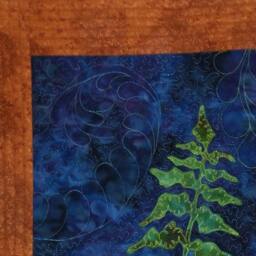 Art Quilt - Green Fern Wall Hanging Ooak Quiltsy Handmade - thumbnail 4