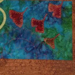 Art Quilt - Green Fern Wall Hanging Ooak Quiltsy Handmade - thumbnail 3